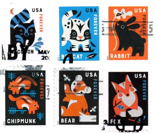 Baby wild animals stamps 2025