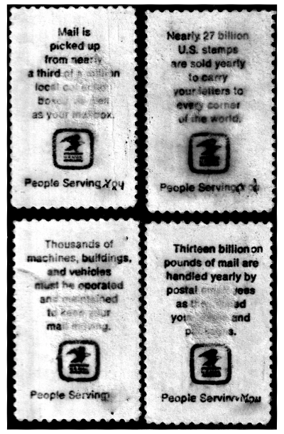 Postal Service Employees Stamps back message