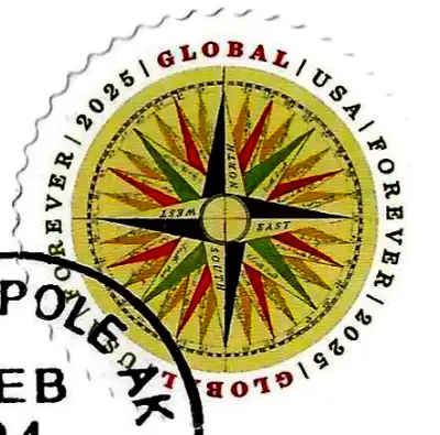 Global forever stamp 2025 1794 Compass Rose