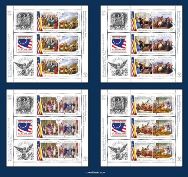 250 Years of US Independence Romania sheetlets
