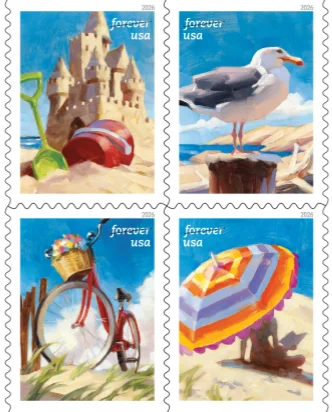 A Day at the Beach stamps 2026