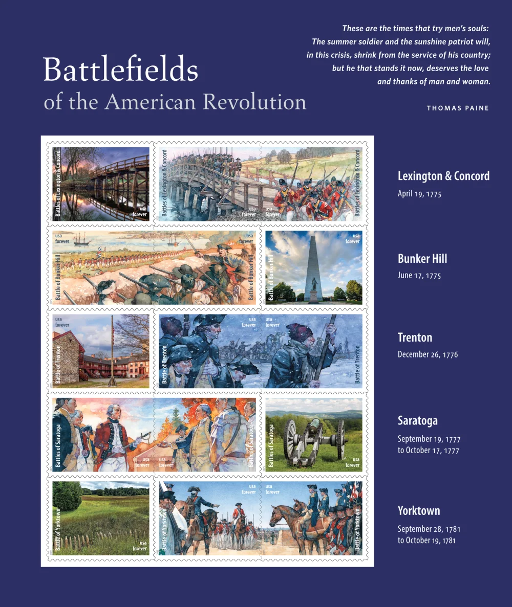 Battlefields of the American Revolution Stamps