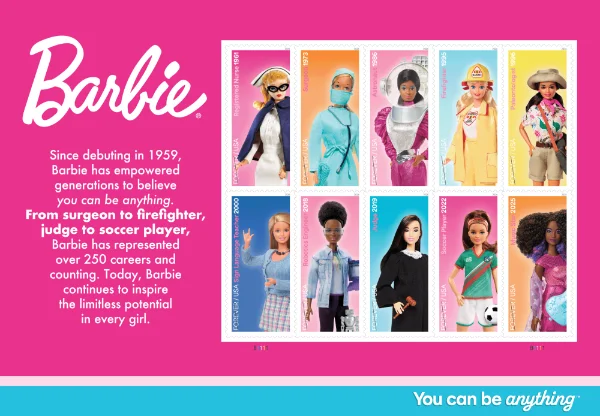 Barbie stamps sheet