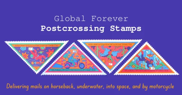 USPS Postcrossing Stamps 2026 Rare triangles