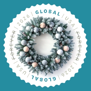 Winter Wreath Global forever stamp 2026