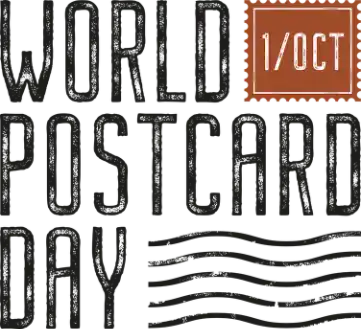 World postcard day logo